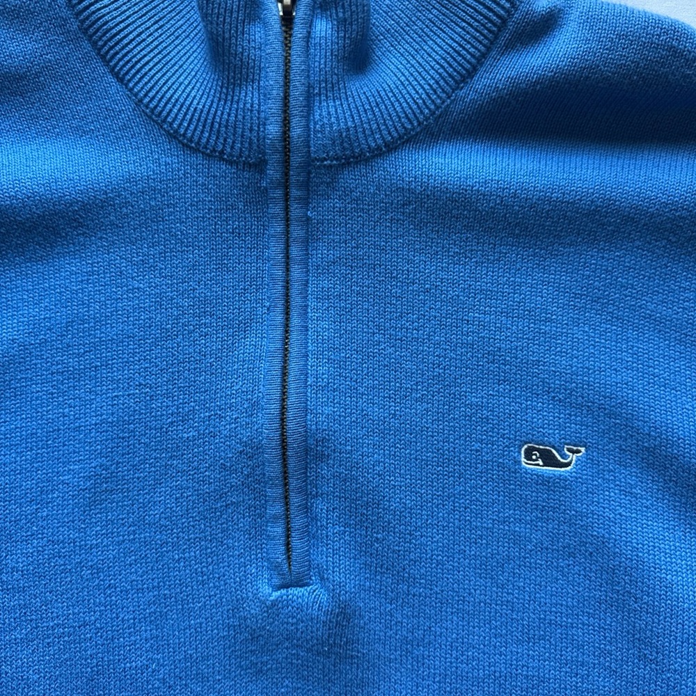Vineyard Vines Men's Vibrant Blue‎ Zip-Up Sweater